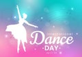 International Dance Day Vector Illustration on 29 April with Professional Dancing Performing Couple or Single at Stage