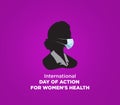 International Day of Action for Women`s Health. Concept isolated on pink background.