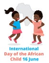 International day of the African child concept vector Royalty Free Stock Photo