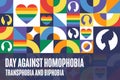 International Day Against Homophobia, Transphobia and Biphobia. May 17. Holiday concept. Template for background, banner Royalty Free Stock Photo