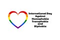 The International Day Against Homophobia, Transphobia and Biphobia. May 17. IDAHOT. Holiday concept. Template for Royalty Free Stock Photo