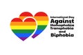 The International Day Against Homophobia, Transphobia and Biphobia. May 17. IDAHOT. Holiday concept. Template for Royalty Free Stock Photo