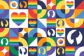 International Day Against Homophobia, Transphobia and Biphobia. May 17. Seamless geometric pattern. Template for Royalty Free Stock Photo