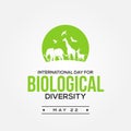 International Day Biological Diversity Vector Design Illustration For Celebrate Moment