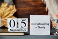 International Day of Charity of autumn month calendar september