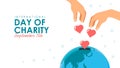 international day of charity banner template vector