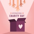 The International Day Of Charity Hands And Donation Box