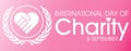 International Day of Charity with hold hands logo Royalty Free Stock Photo