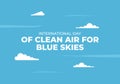 International day of clean air for blue skies with sky on blue background Royalty Free Stock Photo