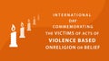 International Day Commemorating the Victims of Acts of Violence Based on Religion or Belief. Vector illustration