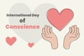 International day of conscience vector for poster or background.