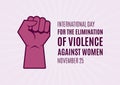 International Day for the Elimination of Violence against Women vector Royalty Free Stock Photo