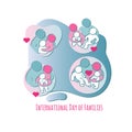 International Day of Families. Set of Family icons. Vector. Royalty Free Stock Photo