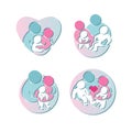 International Day of Families. Set of Family icons. Vector. Royalty Free Stock Photo