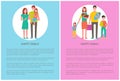 International Day of Families Poster Set with Text Royalty Free Stock Photo