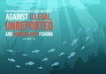 International Day for the Fight Against Illegal, Unreported and Unregulated Fishing Vector Illustration with Rod Fish Templates Royalty Free Stock Photo