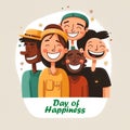 International Day of Happiness. Happy people cartoon