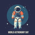 International day of human space flight. World astronomy day. Creative flat composition. Cosmonautic day banner AI generative Royalty Free Stock Photo