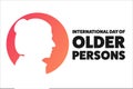 International Day of Older Persons. October 1. Holiday concept. Template for background, banner, card, poster with text Royalty Free Stock Photo