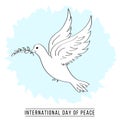 International day of peace banner with Dove drawing