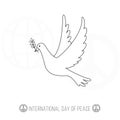 International day of peace banner with white dove