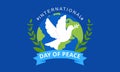 International day of peace with dove. Peace day background with dove