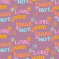 International Day of peace, Peace ,make love not war sign seamless pattern vector EPS10,Design for fashion , fabric, textile, Royalty Free Stock Photo