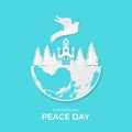 International day of peace.Vector illustration of white paper cutout doves. Royalty Free Stock Photo