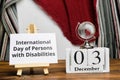 International Day of Persons with Disabilities of winter month calendar december