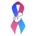 International day of premature babies. Festive ribbon with a baby. The object is separate from the background. Vector element