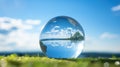 International Day for the Preservation of the Ozone Layer. World Ozone Day. Ozone layer protection. Crystal ball hyper-realistic