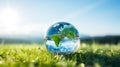 International Day for the Preservation of the Ozone Layer. World Ozone Day. Ozone layer protection. Crystal ball hyper-realistic