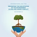 International Day for Preventing the Exploitation of the Environment in War and Armed Conflict design template