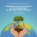 International Day for Preventing the Exploitation of the Environment in War and Armed Conflict design template