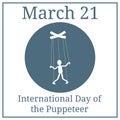 International Day of the Puppeteer. Puppet icon. The concept of management, manipulation. Vector illustration for your design.