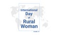 International Day of Rural Woman holiday card. October 15 graphic poster