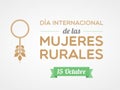 International Day of Rural Women. October. Spanish. Vector illustration, flat design