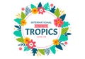 International Day of the Tropics Vector Illustration on 29 June with Animal, Grass and Flower Plants to Preserve Tropic in Nature