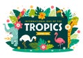 International Day of the Tropics Vector Illustration on 29 June with Animal, Grass and Flower Plants to Preserve Tropic in Nature