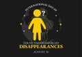 International Day of the Victims of Enforced Disappearances Vector Illustration on August 30 with Missing Person or Lost People