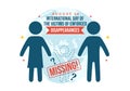 International Day of the Victims of Enforced Disappearances Vector Illustration on August 30 with Missing Person or Lost People