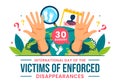 International Day of the Victims of Enforced Disappearances Vector Illustration on August 30 with Missing Person or Lost People