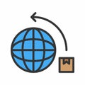 International Delivery icon vector image. Royalty Free Stock Photo