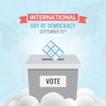 International Democracy Day September 15th with voicemail illustration