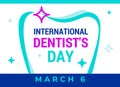 International Dentist`s Day vector illustration. Greeting web banner for social media, posters. National holiday in America,