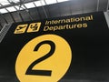 International Departure sign board terminal 2