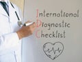 International Diagnostic Checklist IDC is shown using the text Royalty Free Stock Photo