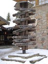 International direction sign at Santas Village in Rovaniemi