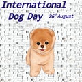 International dog day on 26th august cute drawing