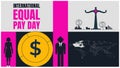 International Equal Pay Day design Royalty Free Stock Photo